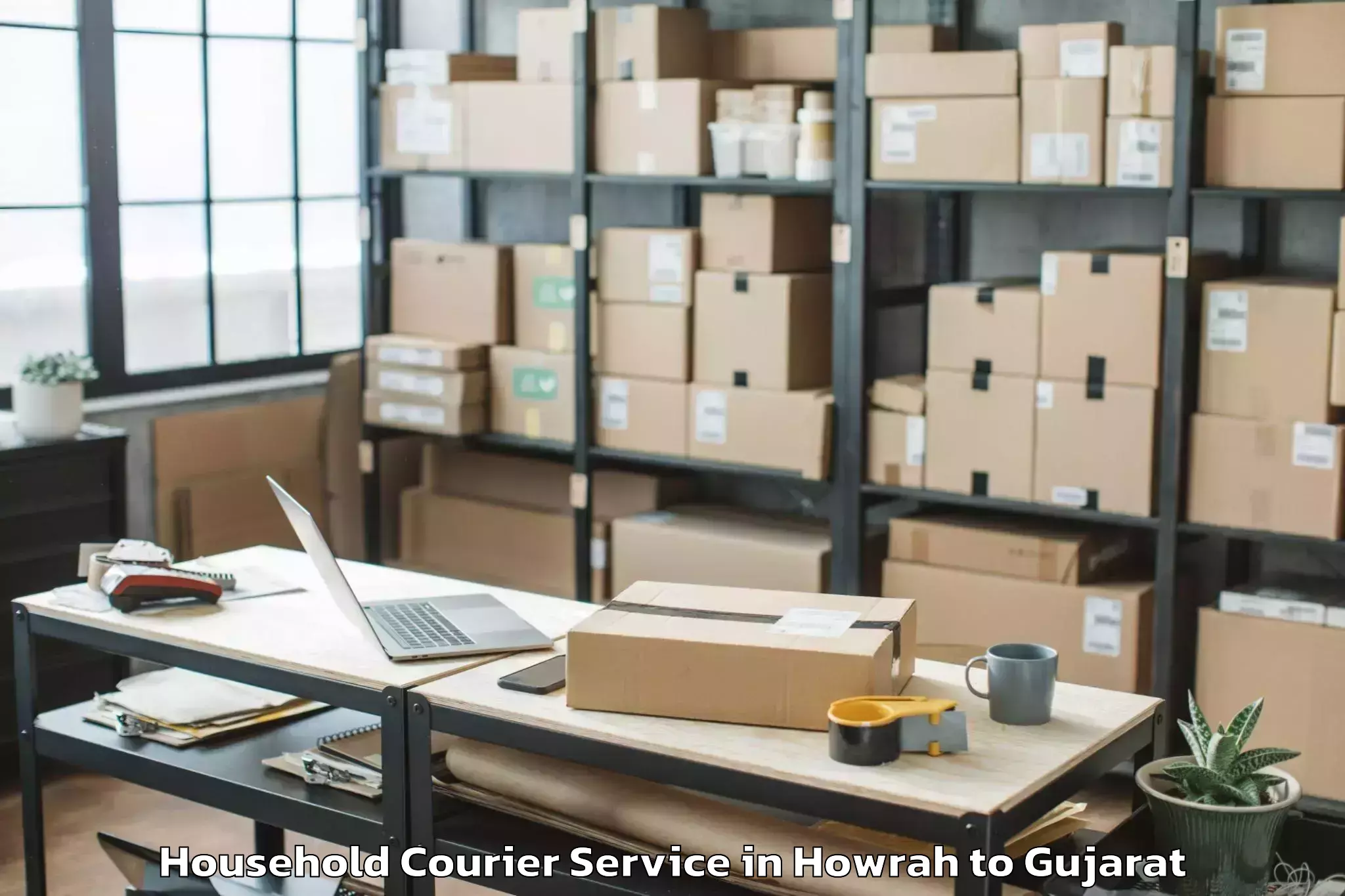 Book Howrah to Gujarat Household Courier Online